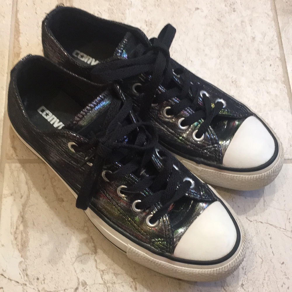 Converse Chuck Taylor All Star Iridescent Metallic Black Canvas Sneakers